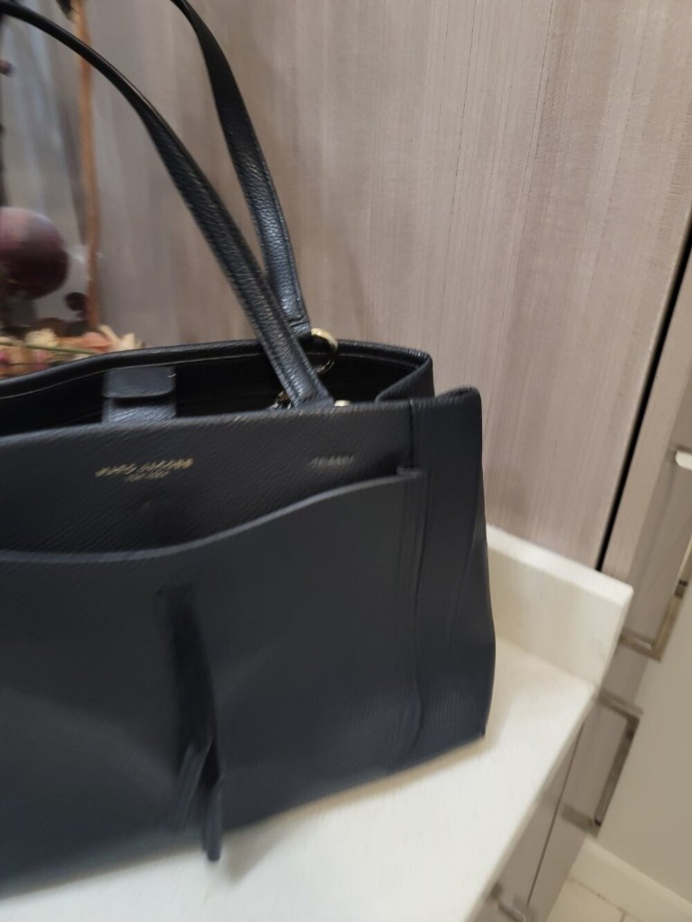 MARC JACOBS Maverick Tote Soft Black Pebbled Leather Large Bag 3 Sections - Picture 3 of 10